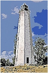 Five Mile Point Lighthouse Tower - Digi Paint